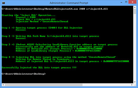 RemoteDLLInjector in Action