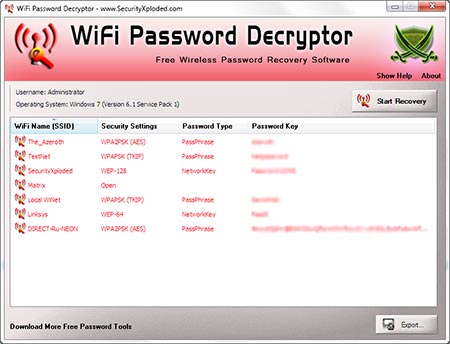 NetworkPasswordDecryptor Tool